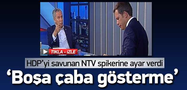 Arınç'tan NTV spikerine canlı yayında ayar