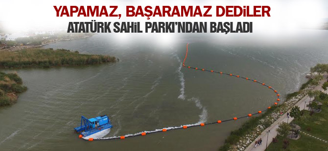Temizlik Atatürk Sahil Parkı'ndan başladı