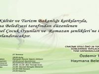 HAYMANA BELEDİYESİ KÜLTÜR VE TURİZM BAKANLIĞI’NIN KATKILARIYLA GELENEKSEL ÇOCUK OYUNLARI VE RAMAZAN ŞENLİKLERİ DÜZENLİYOR
