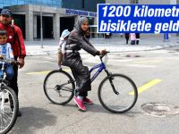 Bisikletle Ankara'ya gelen aile Büyükşehir'de