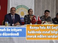 Konya yolu için esnafla istişare toplantısı düzenlendi