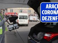 Gölbşaı'nda araçlara corona virüs dezenfektesi