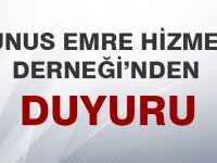 Gölbaşı Yunus Emre Hizmet Derneği'den duyuru
