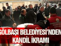 Gölbaşı Belediyesi'nden vatandaşlara kandil ikramı