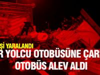 Elyaf yüklü tır otobüse arkadan çarptı