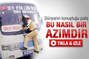 Ceza kesmek isteyen polisin azmi
