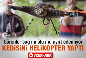 Ölen kedisinden helikopter yaptı