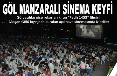 Gölü manzaralı sinema keyfi