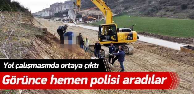 Yol çalışmasında lahit bulundu