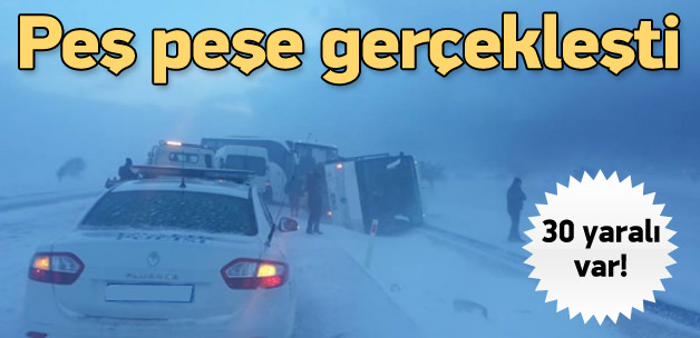 2 otobüs peş peşe devrildi: 30 yaralı