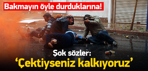 Kendilerini bilerek yere atan göstericiler