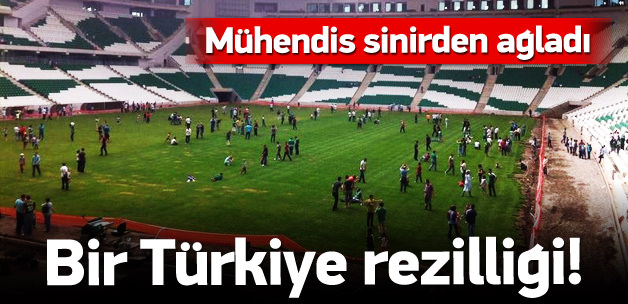 Arena ziyarete açıldı, gelenler çimleri ezdi