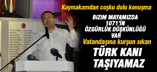 Kaymakam Esmer; 'Vatandaşına kurşun sıkan Türk kanı taşıyamaz'