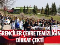 ÖĞRENCİLER ÇEVRE TEMİZLİĞİNE DİKKAT ÇEKTİ